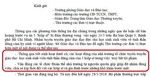 Thông báo của Giám đốc Sở Giáo dục và Đào tạo Thành phố Hồ Chí Minh. (Ảnh chụp màn hình)