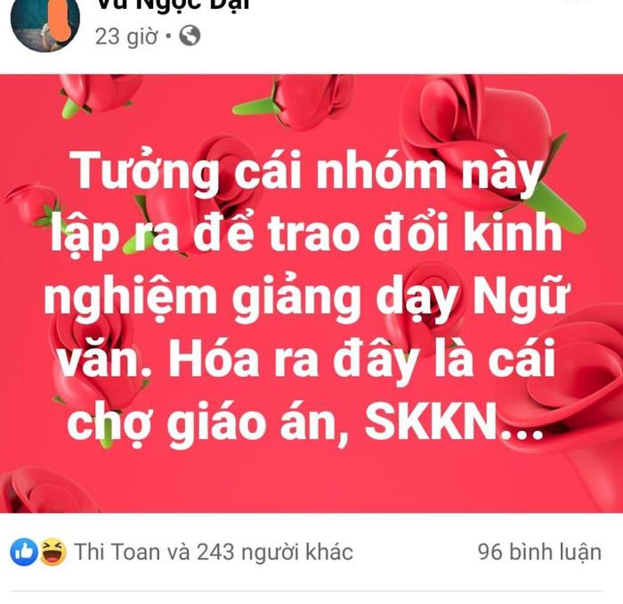Có những giáo viên phải chua chát thốt lên như vậy khi vào trang facebook của đồng nghiệp (Ảnh chụp từ màn hình).