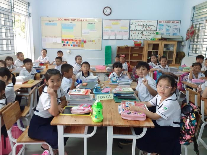 Học sinh ngồi chụm mặt vào nhau theo mô hình trường học mới VNEN (Ảnh: Phan Tuyết) Học sinh ngồi chụm mặt vào nhau theo mô hình trường học mới VNEN (Ảnh: Phan Tuyết)
