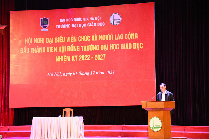 Hiệu trưởng GS.TS. Nguyễn Quý Thanh phát biểu khai mạc Hội nghị. Hiệu trưởng GS.TS. Nguyễn Quý Thanh phát biểu khai mạc Hội nghị.