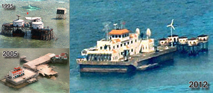 Tờ The Philippines Star so sánh ảnh chụp công trình quân sự Trung Quốc xây dựng trái phép trên Đá Vành Khăn, Trường Sa năm 1995, 2005 và 2012, có thể thấy nhiều cấu kiện, công trình mới chứng tỏ Bắc Kinh đã liên tục củng cố, xây dựng thêm các hạng mục quân sự