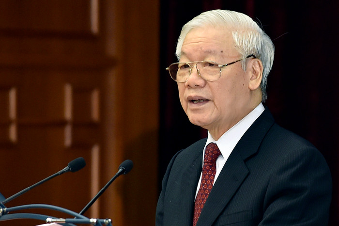 Tổng Bí thư Nguyễn Phú Trọng phát biểu bế mạc Hội nghị Trung ương 8. Ảnh: VGP/Nhật Bắc Tổng Bí thư Nguyễn Phú Trọng phát biểu bế mạc Hội nghị Trung ương 8. Ảnh: VGP/Nhật Bắc