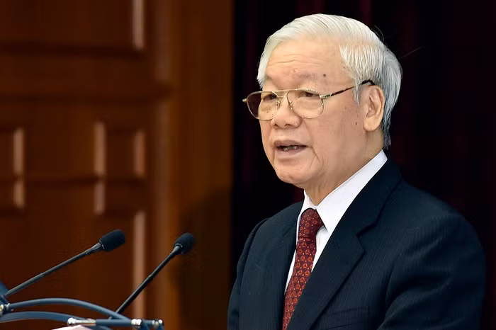 Tổng Bí thư Nguyễn Phú Trọng phát biểu bế mạc Hội nghị Trung ương 8. Ảnh: VGP/Nhật Bắc