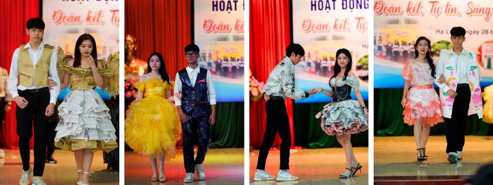 Những trang phục thời trang tái chế độc đáo qua màn trình diễn của học sinh.