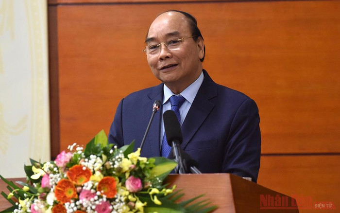 Thủ tướng phát biểu. Ảnh: Báo Nhân dân Thủ tướng phát biểu. Ảnh: Báo Nhân dân