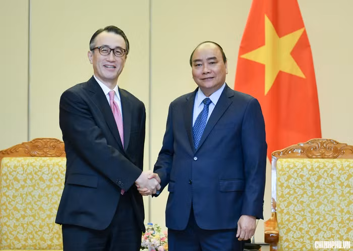 Thủ tướng Nguyễn Xuân Phúc tiếp ông Kanetsugu Mike. Ảnh: VGP