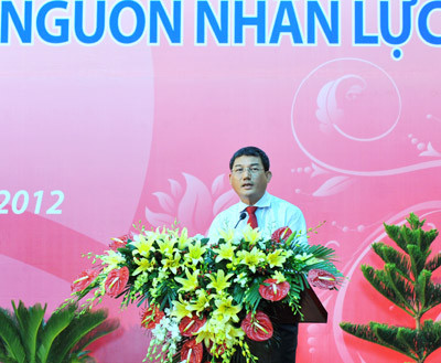 Chủ tịch HĐQT VietinBank Phạm Huy Hùng phát biểu tại buổi lễ khánh thành Khánh thành Trường Đào tạo và Phát triển Nguồn nhân lực VietinBank.