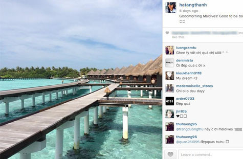 "Thiên đường" Maldives là địa điểm du lịch nổi tiếng, trước đó được rất nhiều sao Việt lựa chọn "Thiên đường" Maldives là địa điểm du lịch nổi tiếng, trước đó được rất nhiều sao Việt lựa chọn