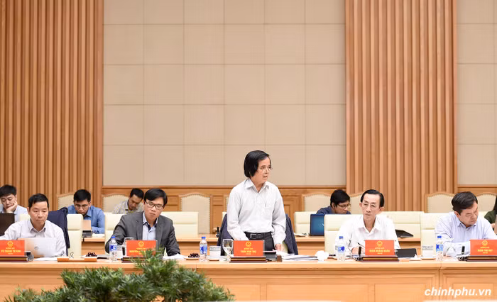 Thành viên Tổ tư vấn phát biểu tại buổi làm việc. (Ảnh:VGP)