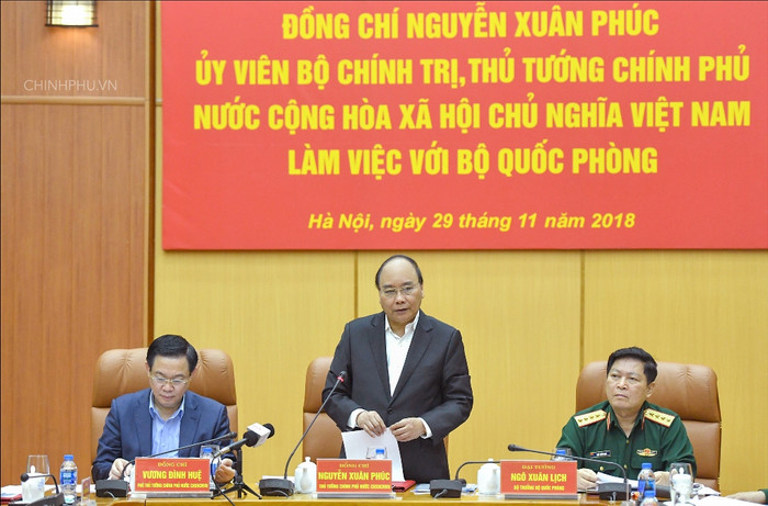 Thủ tướng phát biểu tại buổi làm việc. Ảnh: VGP