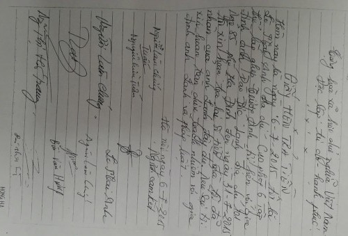 Giấy hẹn đến ngày 31/7/2015 là hạn chót trả lại tiền cho ông Lành...