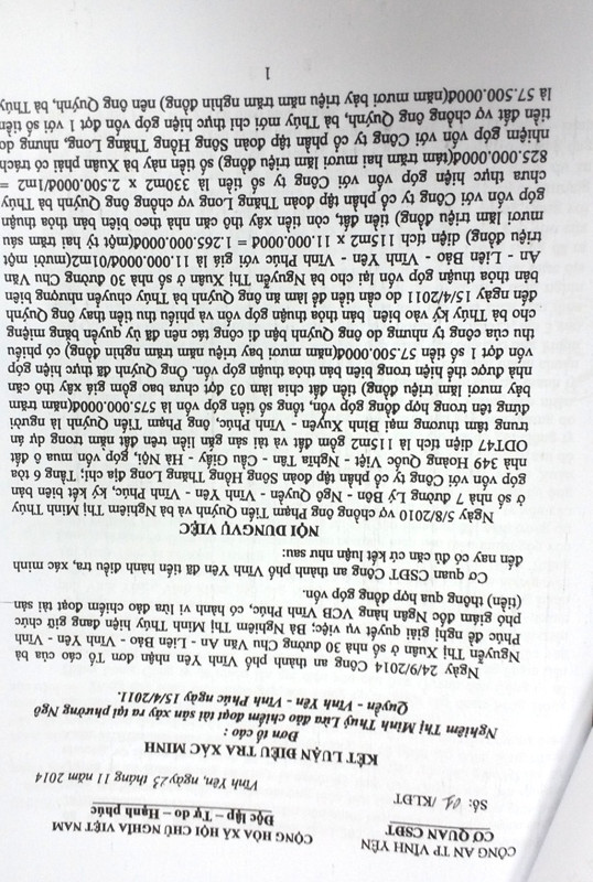 Kết luận điều tra của Cơ quan Cảnh sát điều tra Công an TP. Vĩnh Yên, Vĩnh Phúc. Kết luận điều tra của Cơ quan Cảnh sát điều tra Công an TP. Vĩnh Yên, Vĩnh Phúc.