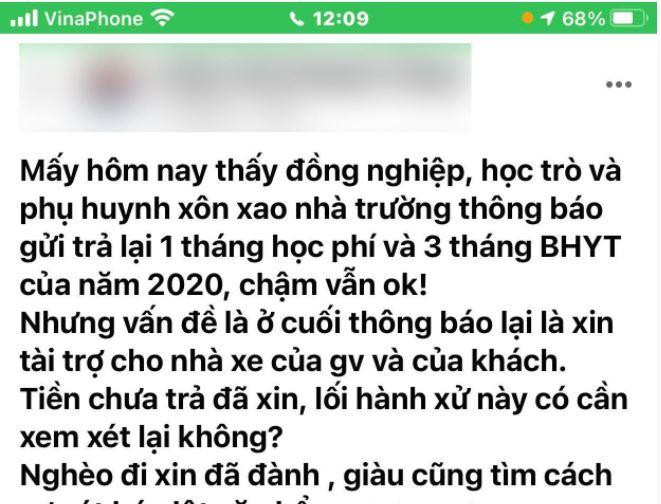 Ảnh chụp tin nhắn do phụ huynh nhà trường cung cấp. Ảnh chụp tin nhắn do phụ huynh nhà trường cung cấp.