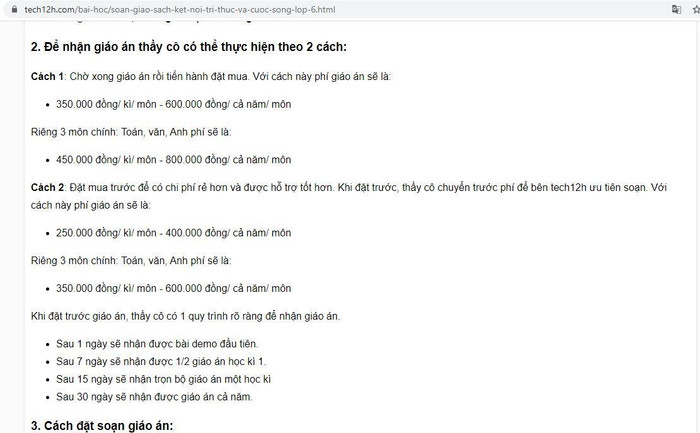 Bảng giá giáo án mẫu 5512 được một trang liệt kê chi tiết, ảnh chỉ mang tính chất minh họa.