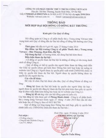 Lệnh "triệu tập" do ông Nguyễn Tuấn Hùng ký và đóng dấu. Lệnh "triệu tập" do ông Nguyễn Tuấn Hùng ký và đóng dấu.