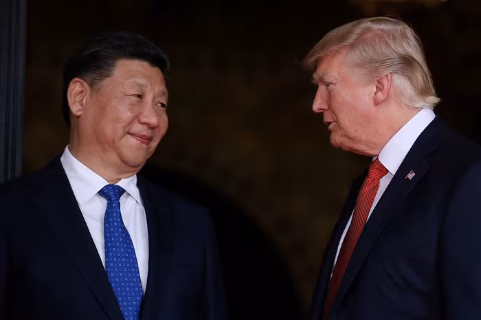 Chủ tịch Trung Quốc Tập Cận Bình và Tổng thống Mỹ Donald Trump tại Mar-a-lago, Florida, Hoa Kỳ ngày 6/4/2017. Ảnh: The Korea Times.