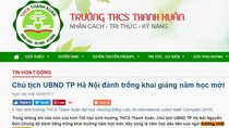 Trường Trung học cơ sở Thanh Xuân đã tự nhận là "ngôi trường chất lượng cao" từ năm ngoái, khi mới xây dựng đề án. Ảnh chụp màn hình. Trường Trung học cơ sở Thanh Xuân đã tự nhận là "ngôi trường chất lượng cao" từ năm ngoái, khi mới xây dựng đề án. Ảnh chụp màn hình.