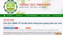 Trường Trung học cơ sở Thanh Xuân đã tự nhận là "ngôi trường chất lượng cao" từ năm ngoái, khi mới xây dựng đề án. Ảnh chụp màn hình.