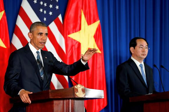 Tổng thống Barack Obama và Chủ tịch nước Trần Đại Quang. Ảnh: Reuters. Tổng thống Barack Obama và Chủ tịch nước Trần Đại Quang. Ảnh: Reuters.