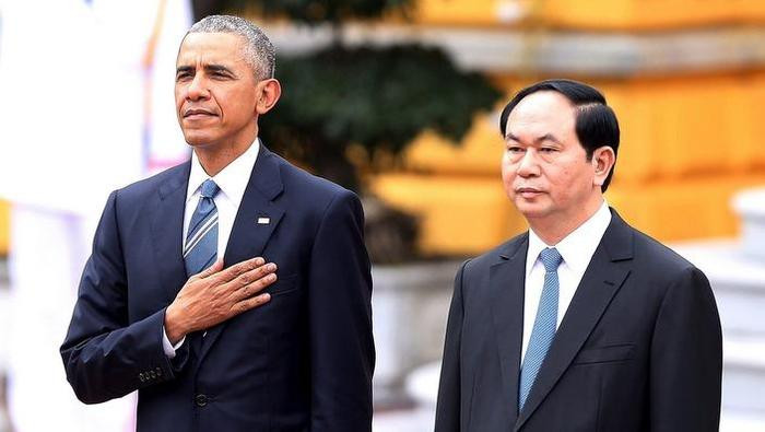Tổng thống Barack Obama và Chủ tịch nước Trần Đại Quang tại Hà Nội, ảnh: AAP. Tổng thống Barack Obama và Chủ tịch nước Trần Đại Quang tại Hà Nội, ảnh: AAP.