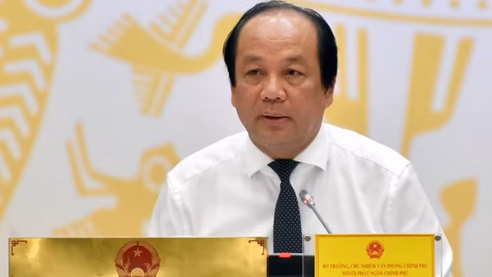 Bộ trưởng Mai Tiến Dũng chủ trì cuộc họp báo. Ảnh: Chinhphu.vn