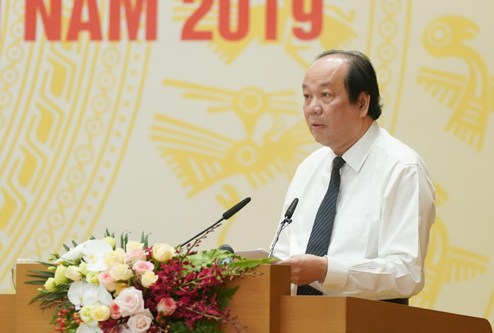 Bộ trưởng Mai Tiến Dũng trình bày báo cáo tại Hội nghị. Ảnh: VGP Bộ trưởng Mai Tiến Dũng trình bày báo cáo tại Hội nghị. Ảnh: VGP