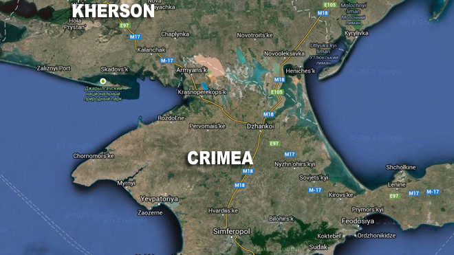 Kherson là tỉnh nối tiếp bán đảo Crimea với lục địa Nga có đa số người dân nói tiếng Nga. Kherson là tỉnh nối tiếp bán đảo Crimea với lục địa Nga có đa số người dân nói tiếng Nga.