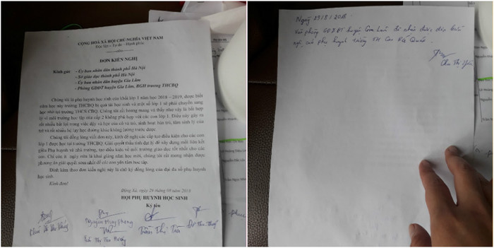 Đơn đã gửi, Phòng Giáo dục và Đào tạo cũng đã xác nhận nhận được câu trả lời nhưng vẫn chưa có cuộc đối thoại nào diễn ra (Ảnh: Phụ huynh học sinh cung cấp) Đơn đã gửi, Phòng Giáo dục và Đào tạo cũng đã xác nhận nhận được câu trả lời nhưng vẫn chưa có cuộc đối thoại nào diễn ra (Ảnh: Phụ huynh học sinh cung cấp)