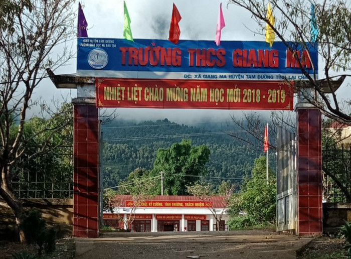 Trường Trung học cơ sở Giang Ma, xã Giang Ma, huyện Tam Đường, Lai Châu. (Ảnh: LC)