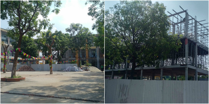 Theo ông Tâm, trường Yên Thường đang trong quá trình xây dựng, phòng học khó khăn nên không thể tổ chức học buổi 2.(Ảnh: LC) Theo ông Tâm, trường Yên Thường đang trong quá trình xây dựng, phòng học khó khăn nên không thể tổ chức học buổi 2.(Ảnh: LC)