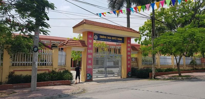 Trường Trung học cơ sở Quyết Thắng - Thành phố Hải Dương nơi xảy ra sự việc đau lòng. Ảnh: