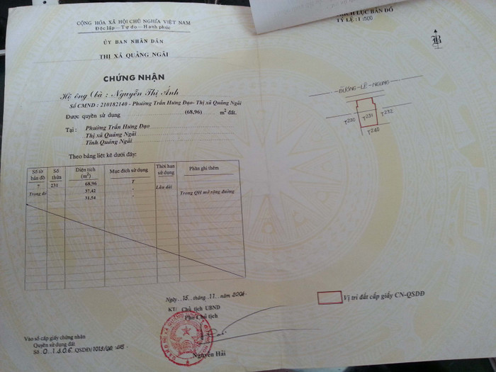 Sổ đỏ ngôi nhà vẫn đang đứng tên bà Nguyễn Thị Ánh. Ảnh: Thùy Linh Sổ đỏ ngôi nhà vẫn đang đứng tên bà Nguyễn Thị Ánh. Ảnh: Thùy Linh