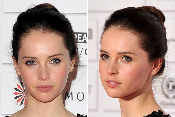 Felicity Jones búi tóc giản dị và không hề chải chuốt, trông cô thân thiện và hiền hơn với kiểu tóc này. Felicity Jones búi tóc giản dị và không hề chải chuốt, trông cô thân thiện và hiền hơn với kiểu tóc này.