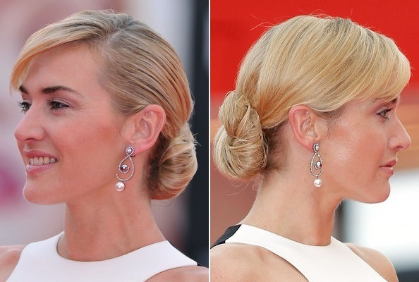 Kate Winslet cũng chọn kiểu tóc búi đơn giản khi cô tham gia sự kiện, búi tròn phía sau gáy rất hợp với mái tóc vàng óng ả tự nhiên của kiều nữ khả ái này. Kate Winslet cũng chọn kiểu tóc búi đơn giản khi cô tham gia sự kiện, búi tròn phía sau gáy rất hợp với mái tóc vàng óng ả tự nhiên của kiều nữ khả ái này.