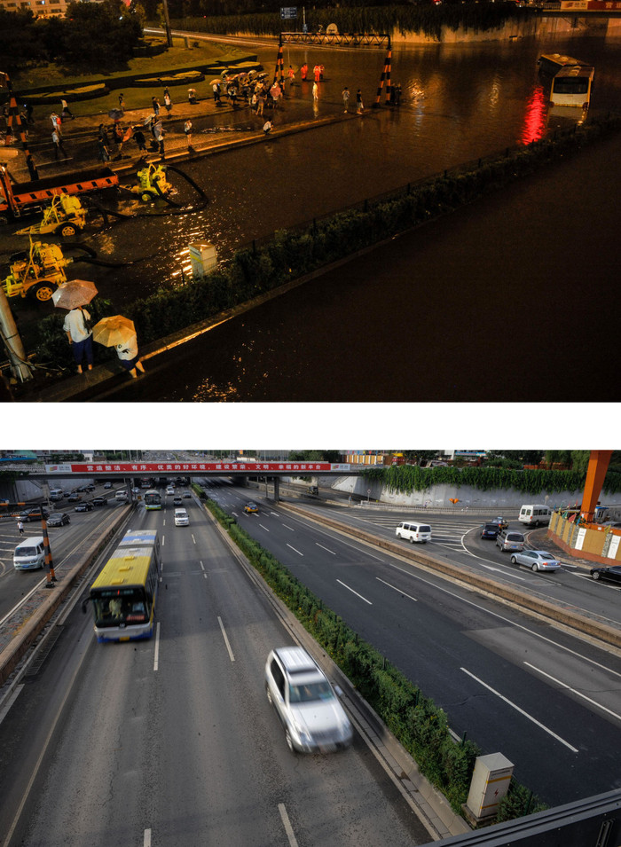 Tuyến đường bộ cao tốc bỗng chốc thành đường sông Tuyến đường bộ cao tốc bỗng chốc thành đường sông