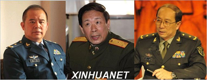 Những viên tướng hiếu chiến, học giả "diều hâu" như La Viện tự nhận (giữa), Kiều Lương (trái) và Kim Nhất Nam (phải) liên tục tung bài cổ súy chiến tranh phải chăng là một ngón "đòn gió" trong các phe phái lãnh đạo ở Trung Quốc tung ra thời gian qua với không dưới 1 mục đích?