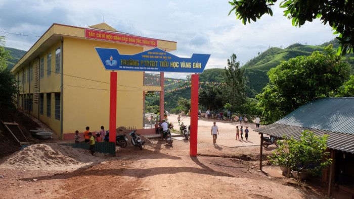 Trường phổ thông dân tộc bán trú Tiểu học Vàng Đán hôm nay. Ảnh LC Trường phổ thông dân tộc bán trú Tiểu học Vàng Đán hôm nay. Ảnh LC