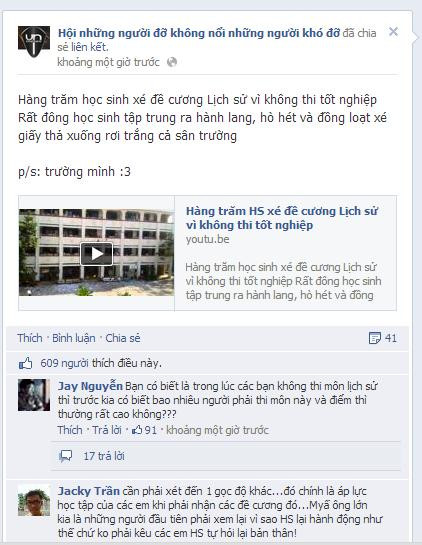 Ảnh chụp từ một diễn đàn trên Facebook Ảnh chụp từ một diễn đàn trên Facebook