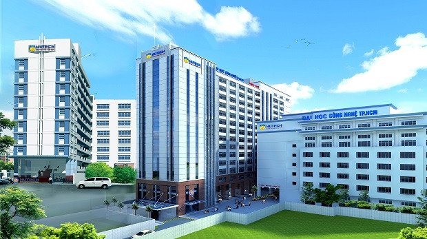Trường Đại học Công nghệ thành phố Hồ Chí Minh, trụ sở Điện Biên Phủ (Saigon Campus) - 475A Điện Biên Phủ, Phường 25, Quận Bình Thạnh, thành phố Hồ Chí Minh. Ảnh: website nhà trường Phoi canh co so Hutech_co so DBP .jpg