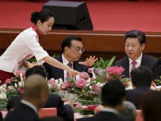 Ông Lý Khắc Cường và ông Tập Cận Bình trong quốc yến hôm 30/9.