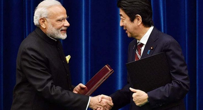 Thủ tướng Ấn Đô Narendra Modi và Thủ tướng Nhật Bản Shinzo Abe, ảnh: Dawn / Baaghi.TV. Thủ tướng Ấn Đô Narendra Modi và Thủ tướng Nhật Bản Shinzo Abe, ảnh: Dawn / Baaghi.TV.