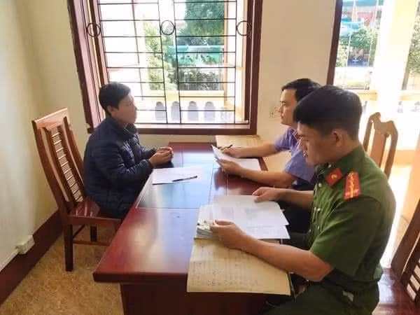 Bị can Võ Văn Điệp tại cơ quan công an. Ảnh: CTV