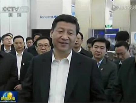 Ông Tập Cận Bình trong chuyến thăm Tencent. Ông Tập Cận Bình trong chuyến thăm Tencent.
