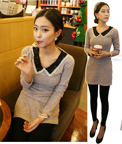 Mẫu áo váy màu ghi đơn giản có điểm nhấn ở cổ áo tạo cho bạn nét duyên ngầm rất bắt mắt. Mẫu áo váy màu ghi đơn giản có điểm nhấn ở cổ áo tạo cho bạn nét duyên ngầm rất bắt mắt.