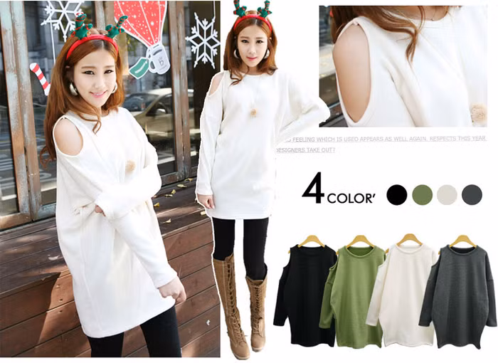 Áo váy khoét khéo ở bờ vai khoe làn da mịn màng của bạn, kiểu áo một màu tuy đơn giản nhưng sẽ rất đẹp nếu bạn kết hợp cùng quần tất và bốt cao cổ. Áo váy khoét khéo ở bờ vai khoe làn da mịn màng của bạn, kiểu áo một màu tuy đơn giản nhưng sẽ rất đẹp nếu bạn kết hợp cùng quần tất và bốt cao cổ.