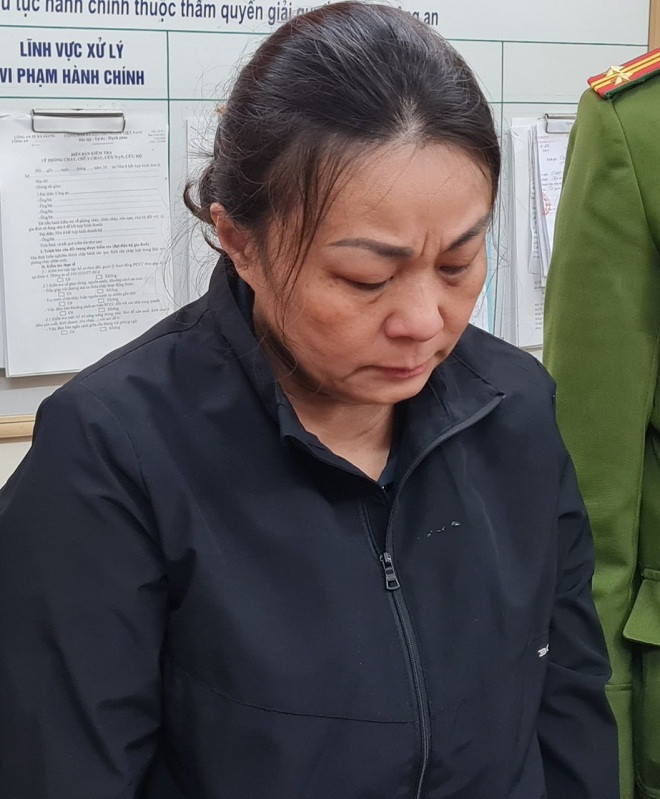 Bị can Vũ Thị Thu Hòa. Ảnh: Trang Thông tin điện tử Công an tỉnh Hà Giang. Bị can Vũ Thị Thu Hòa. Ảnh: Trang Thông tin điện tử Công an tỉnh Hà Giang.