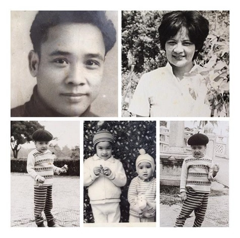 Nói về tấm ảnh khi chia sẻ, nam ca sĩ viết: "Các bạn thấy mình giống ba hay giống mẹ?""