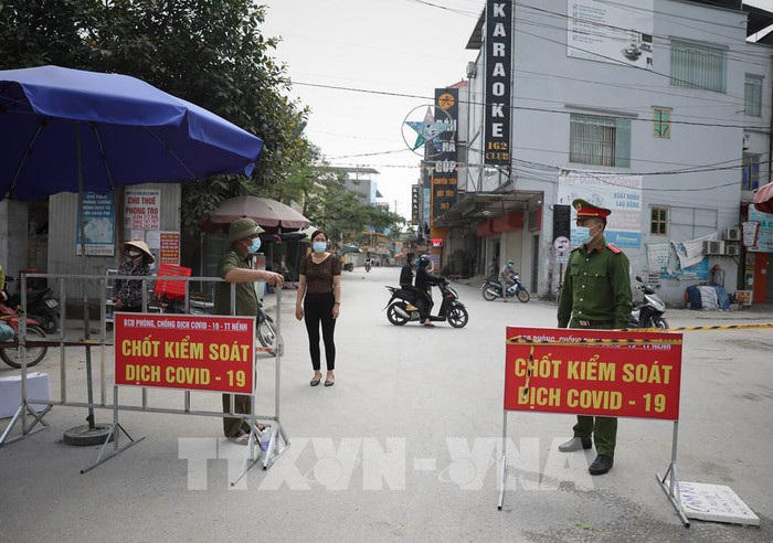 Một chốt kiếm dịch tại Bắc Giang. Ảnh: TTXVN