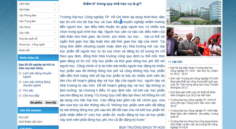 Bảng thông báo phạt tiền học phí gấp đôi của ĐH CN TP.HCM