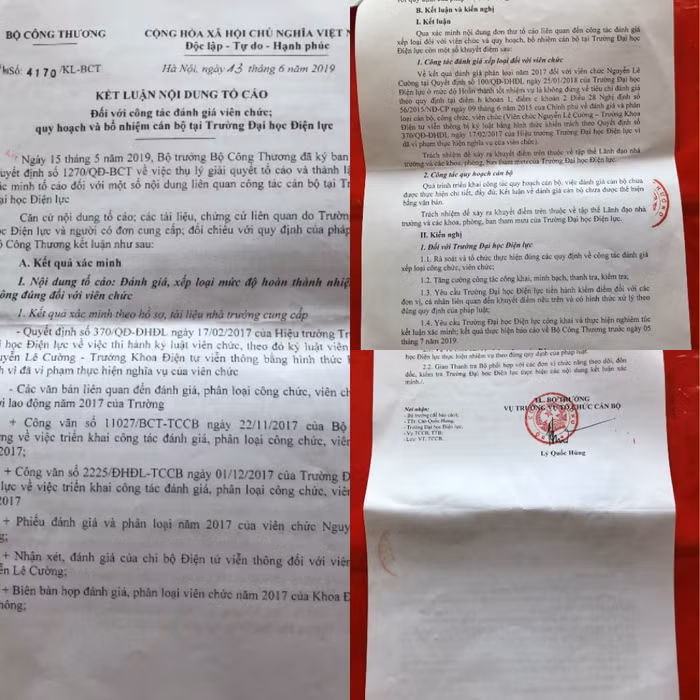 Trước khi lập đoàn thanh tra việc chấp hành các quy định của Luật phòng chống tham nhũng, công tác tổ chức cán bộ, công tác quản lý sử dụng vốn ngân sách, Bộ Công Thương đã có kết luận 4170/KL-BCT tại trường Đại học Điện Lực.